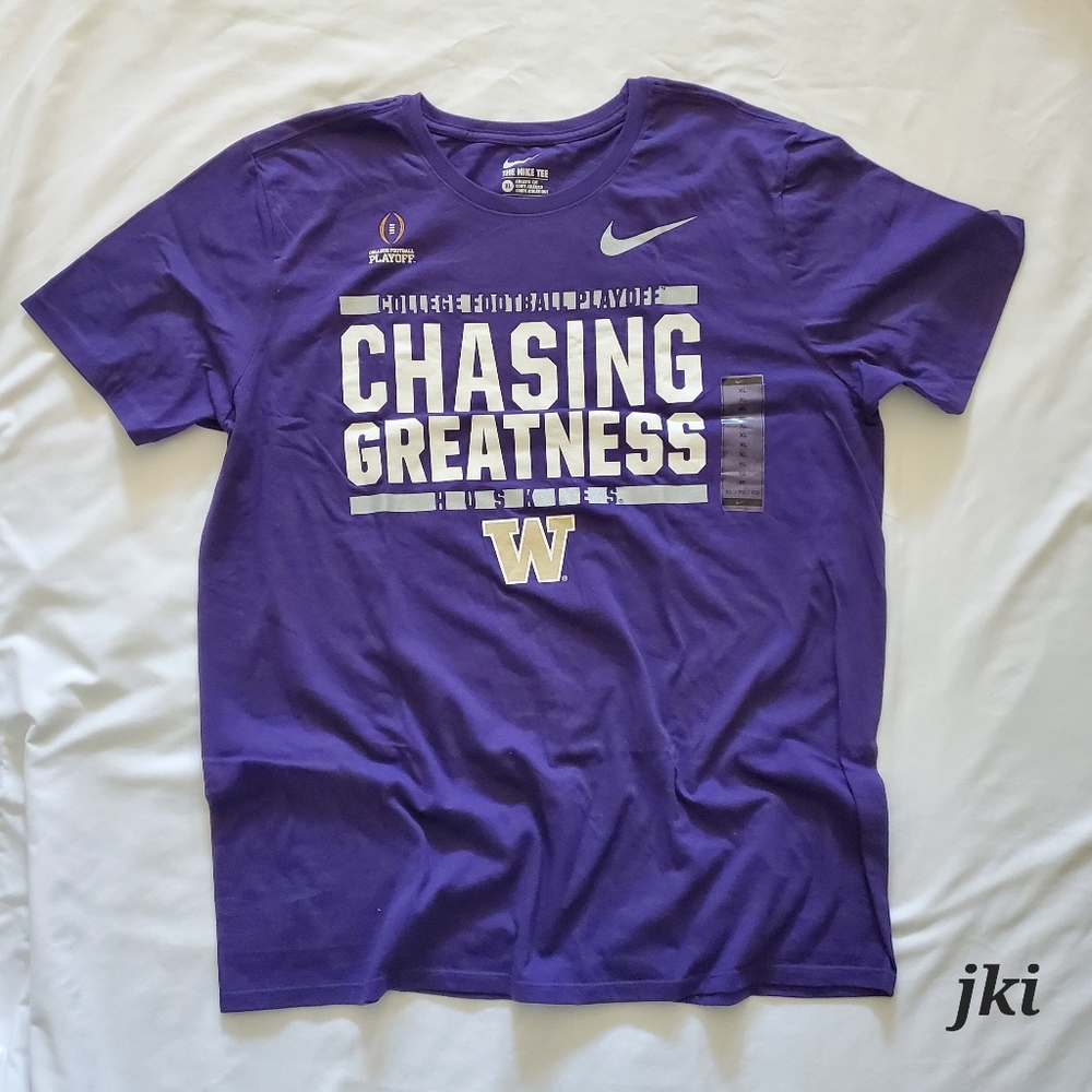 Nike Tee Men's Purple Shortleves Shirts Huskies W